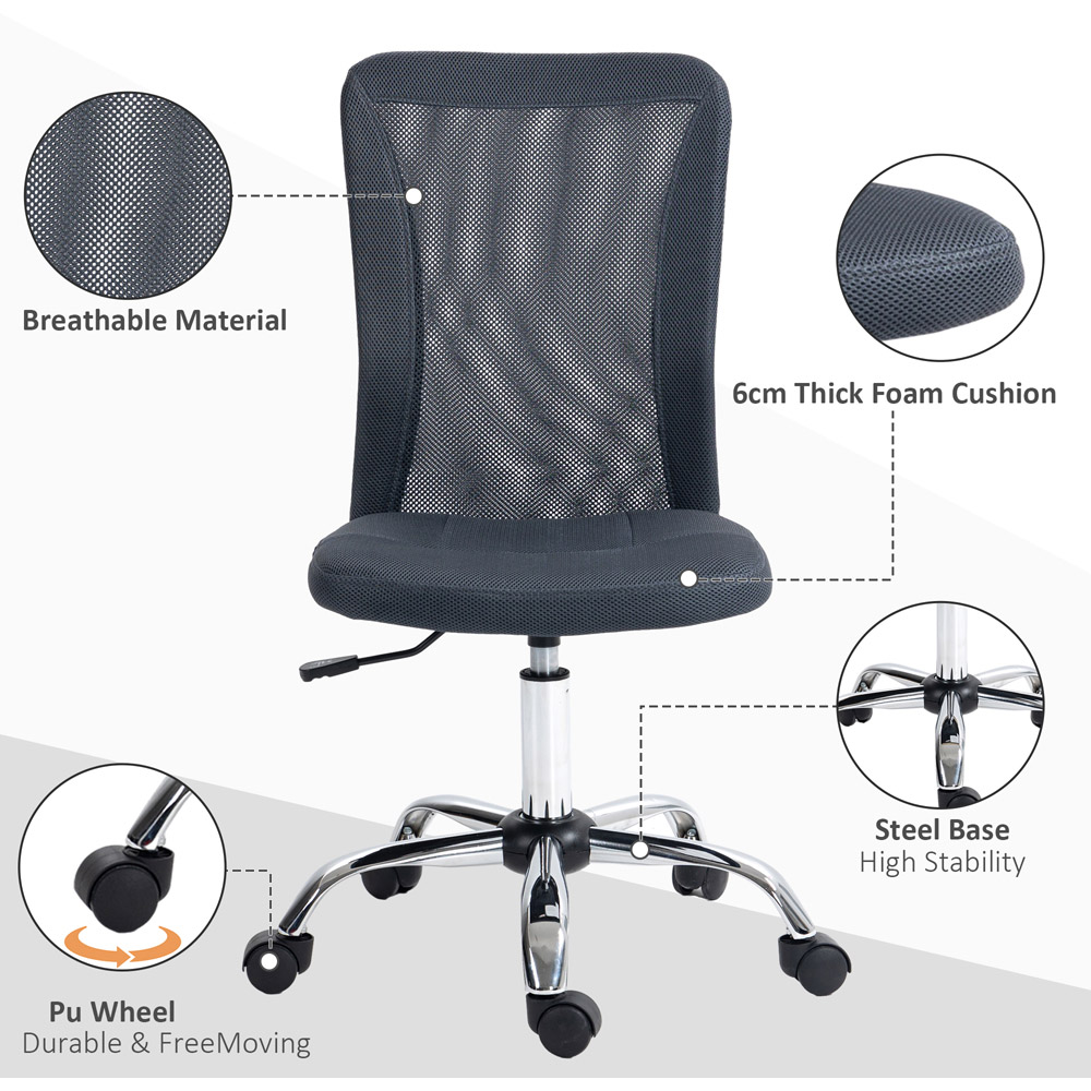 Portland Dark Grey Swivel Office Chair Image 5