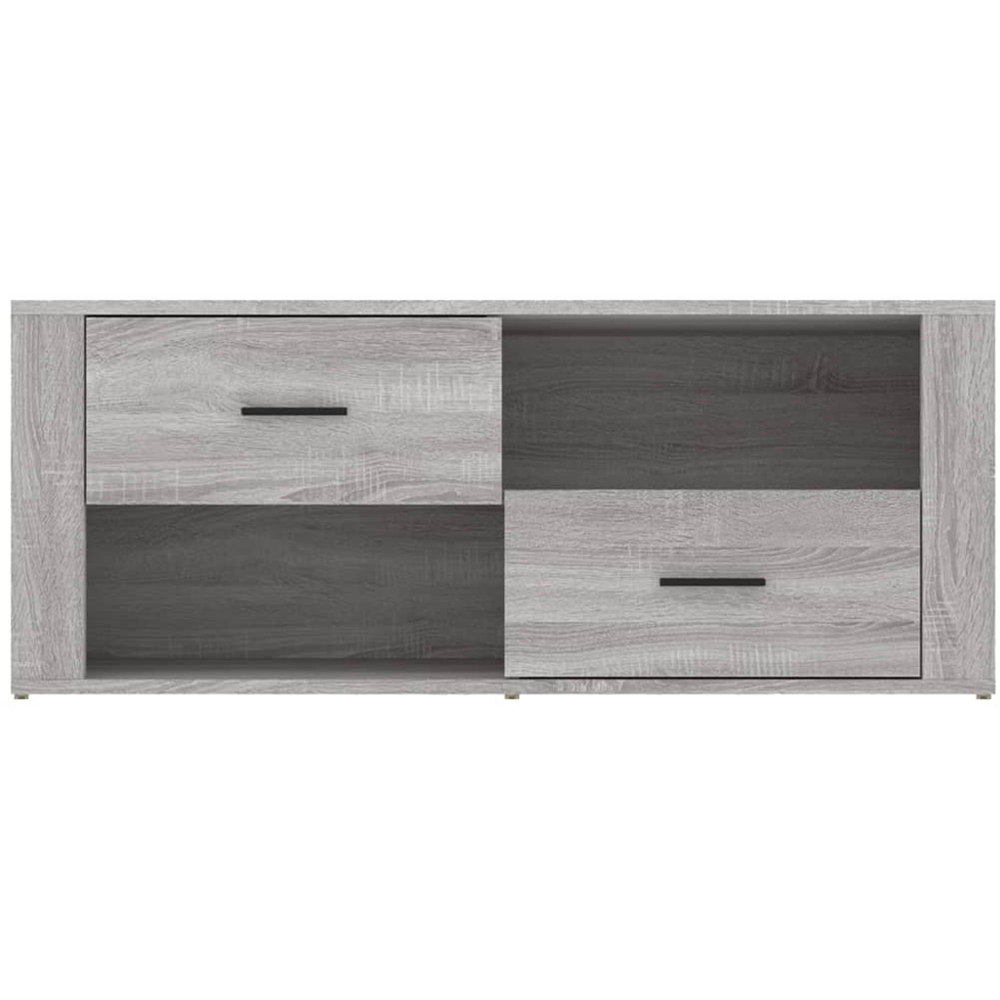 vidaXL 2 Drawer 2 Shelf Grey TV Cabinet Image 6