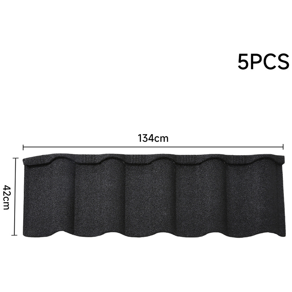 H&O Direct Black Galvanized Zinc Golan Tile Roof Shingles 5 Pack Image 3