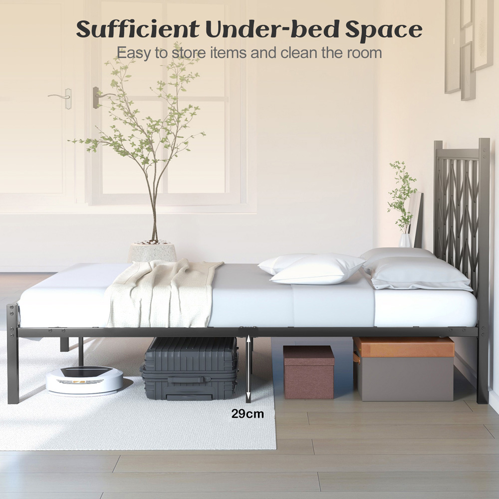Costway Double Branch Shaped Headboard Platform Bed Frame Image 7