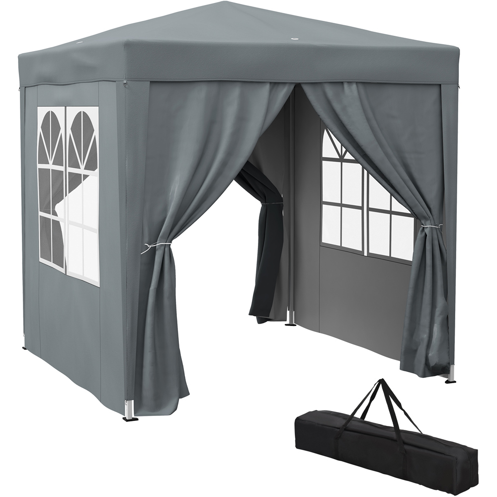 Outsunny 2 x 2m Grey Pop Up Gazebo with 4 Sides and Carry Bag Image 2