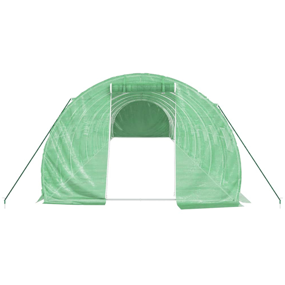 vidaXL Green Polyethylene Galvanised Steel Frame 39.3 x 9.8ft Greenhouse Image 3