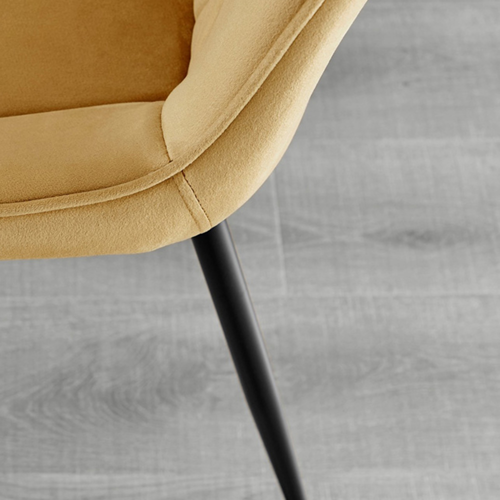 Furniturebox Arona Cesano 6 Seater Round Dining Set Mustard and Black Image 7