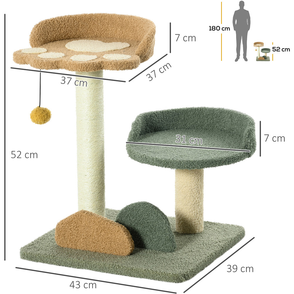 PawHut Multicolour Cat Activity Tree 52cm Image 9