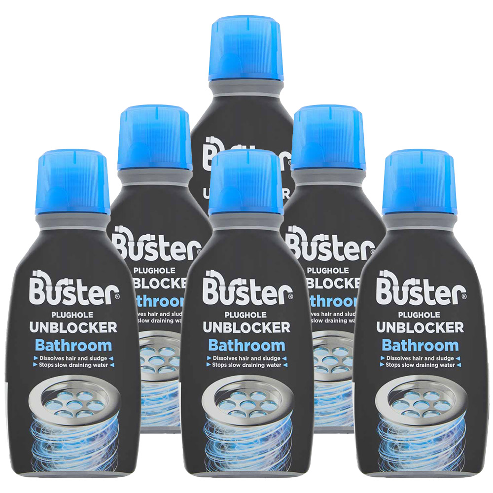Buster Plughole Unblocker Bathroom Case of 6 x 300ml Wilko