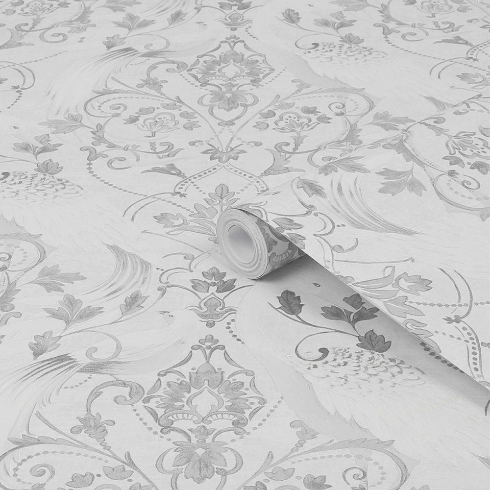 Laura Ashley Tregaron Silver Wallpaper Image 2