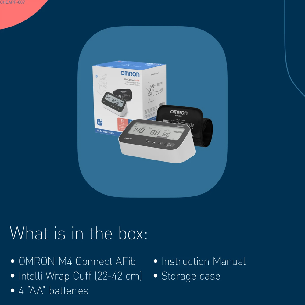 Omron M4 Connect AFib Automatic Bluetooth Upper Arm Blood Pressure Monitor Image 6