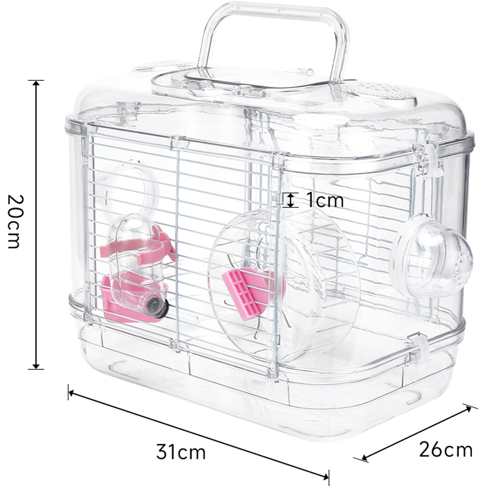 H&O Direct Clear Single Layer Hamster Cage with Tubes Image 6