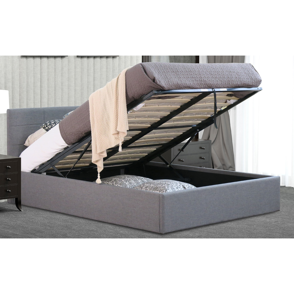 Brooklyn King Size Grey Fabric Gas Lift Ottoman Bed Image 3