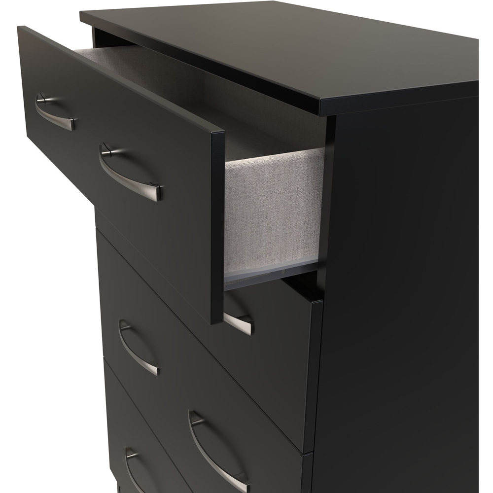 Crowndale Avon 4 Drawer Matt Black Deep Chest of Drawers Ready Assembled Image 6