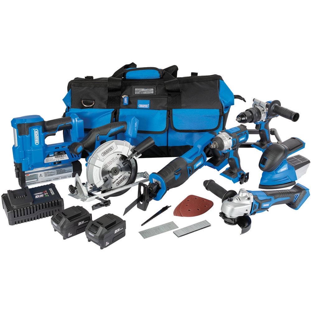 Draper D20 20V Jumbo Kit with Batteries Charger and Tool Bag Image 1