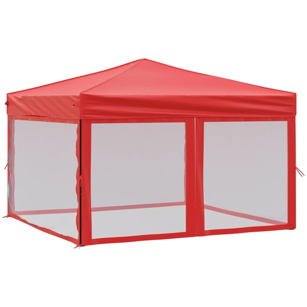 vidaXL 3 x 3m Red Foldable Party Tent with Sidewalls Image 2