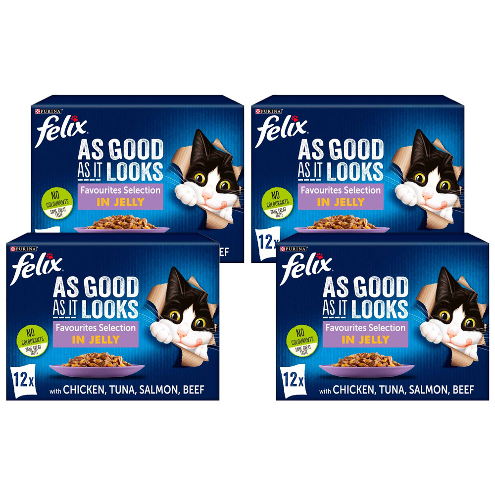 Purina Felix As Good As It Looks Favourites In Jelly Cat Food 100g Case of 4 x 12 Pack Image 1