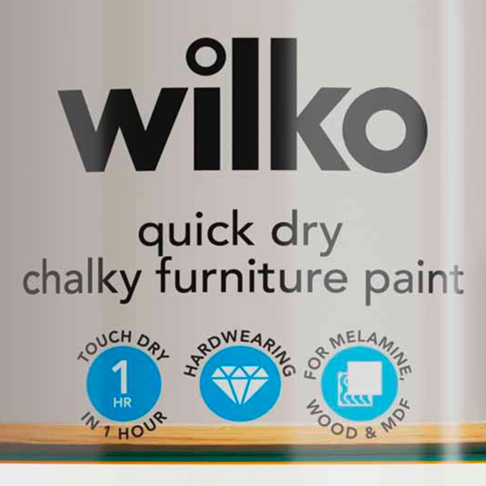 Wilko Quick Dry Chalk White Furniture Paint 750ml Image 3