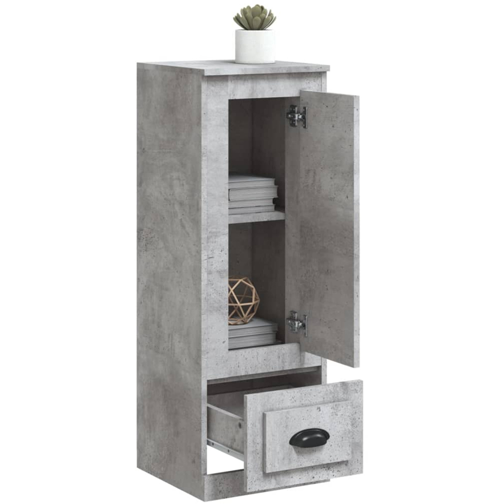 vidaXL Single Door Single Drawer Concrete Grey Highboard Image 4