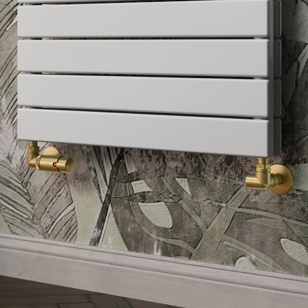 Terma Vario Brass Left Sided Vision 3 Axis Thermostatic Radiator Valve Set Image 2