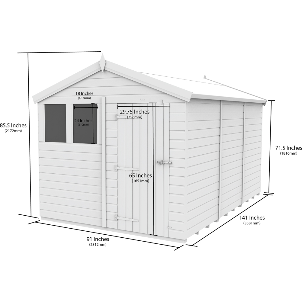 DIY Sheds 8 x 12ft Tongue and Groove Timber Apex Garden Shed Image 9
