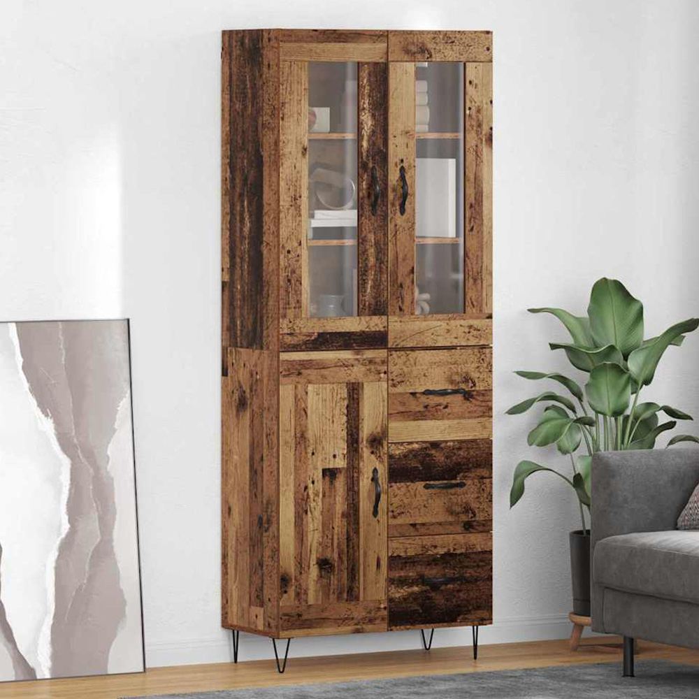 vidaXL 3 Door 3 Drawer Old Wood Sideboard Image 1