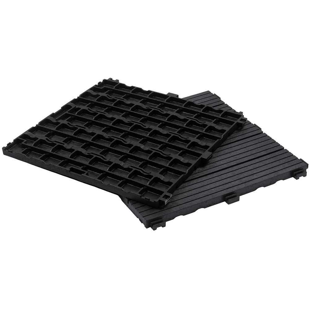 Nicoman Graphite Grey Cosmopolitan Garden Decking Tile 30cm 10 Pack Image 5