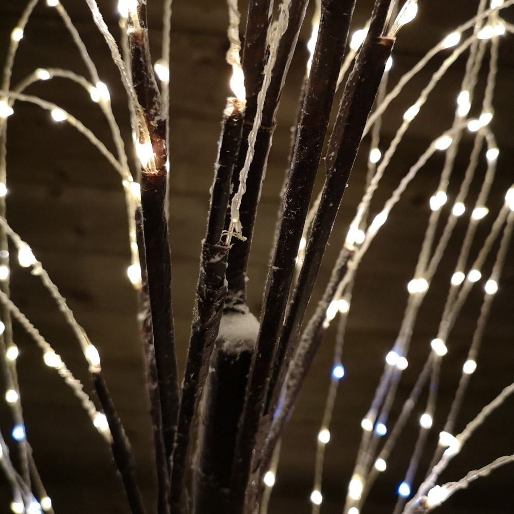 Samuel Alexander 600 Warm White LED Brown Flocked Willow Tree 5.9ft Image 5
