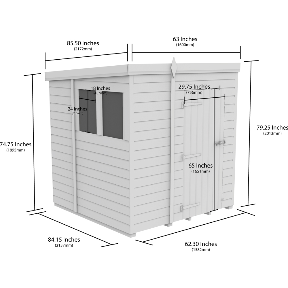 DIY Sheds 5 x 7ft Tongue and Groove Timber Pent Garden Shed Image 9