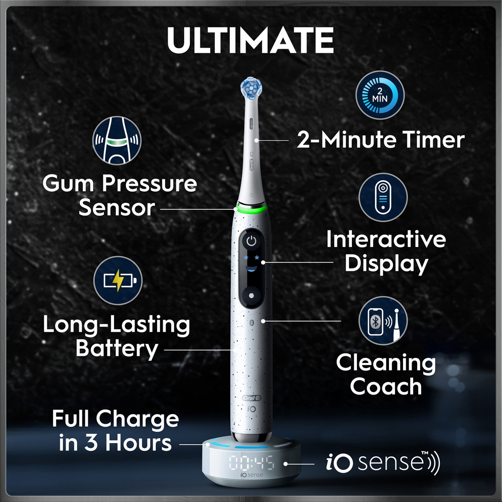 Oral-B iO Series 10 Stardust White Rechargeable Toothbrush Image 4