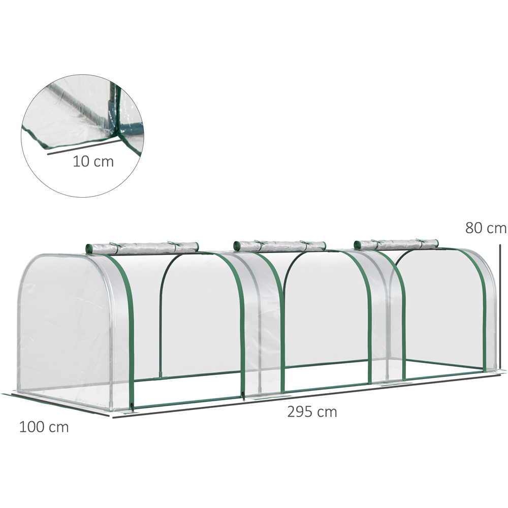 Outsunny Long Plastic Cover Tunnel 9.6 x 3.2ft Greenhouse Image 8