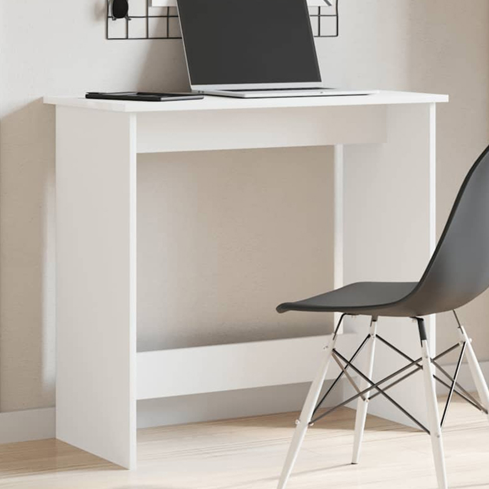vidaXL Office Desk Concrete White Image 1