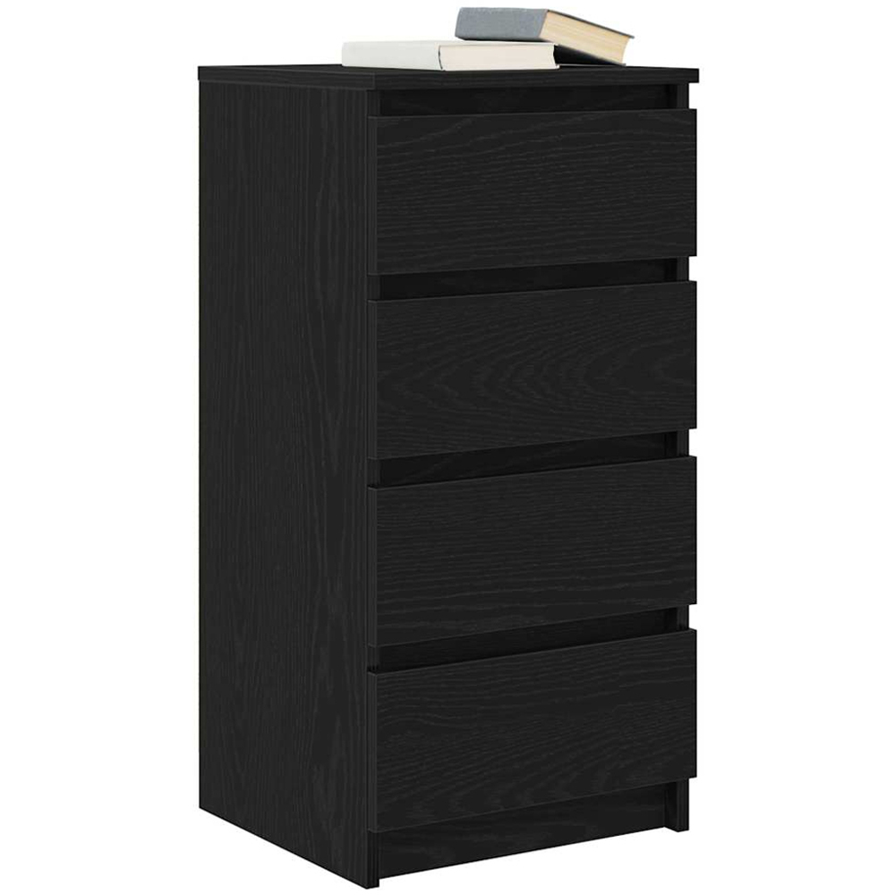vidaXL 4 Drawer Black Oak Wooden Sideboard Image 4