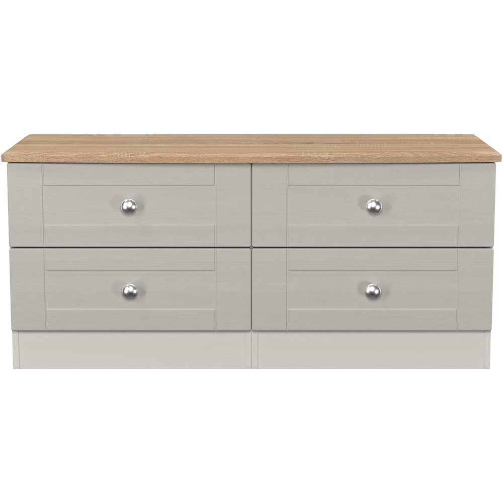 Crowndale Sussex 4 Drawer Grey Ash and Bardolino Oak Bed Box Ready Assembled Image 2