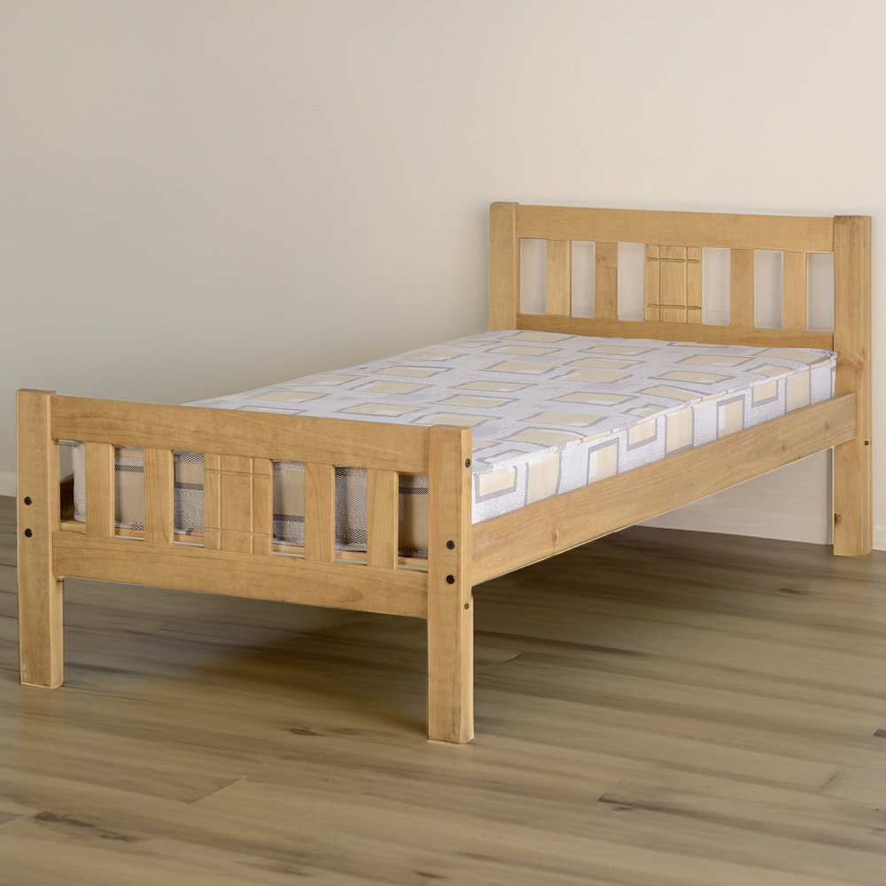 Seconique Rio Single Distressed Waxed Pine Bed Image 1