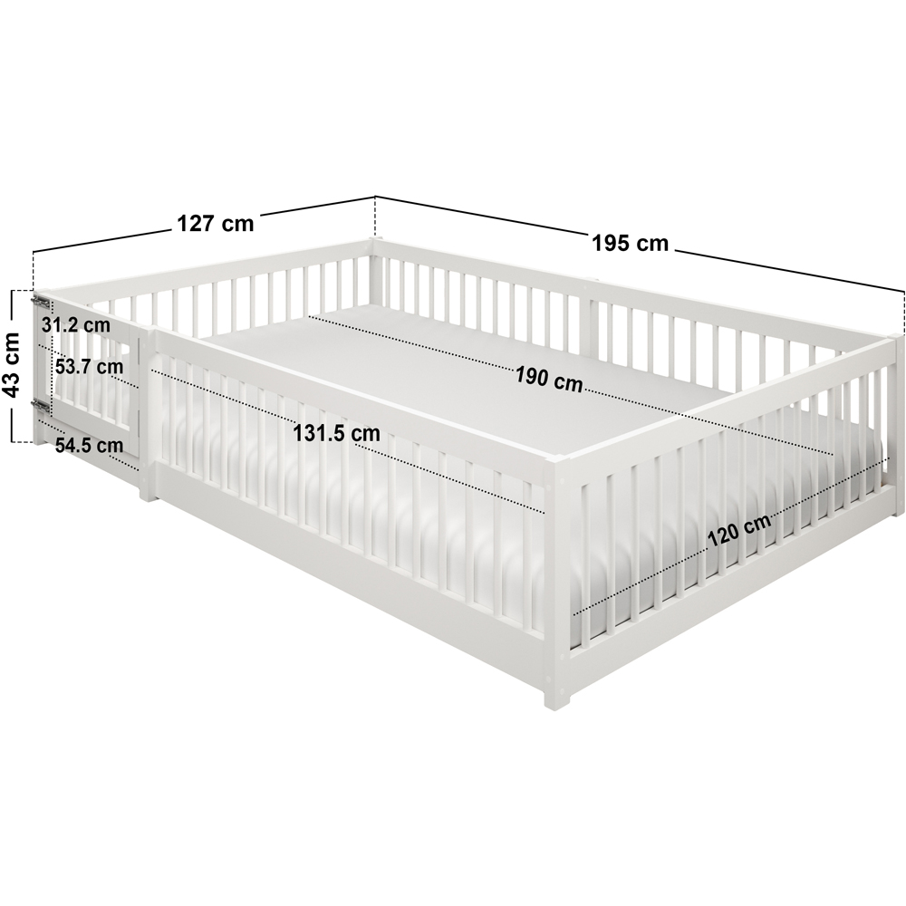 Flair Imogen Small Double White Montessori Toddler Floor Bed Image 6