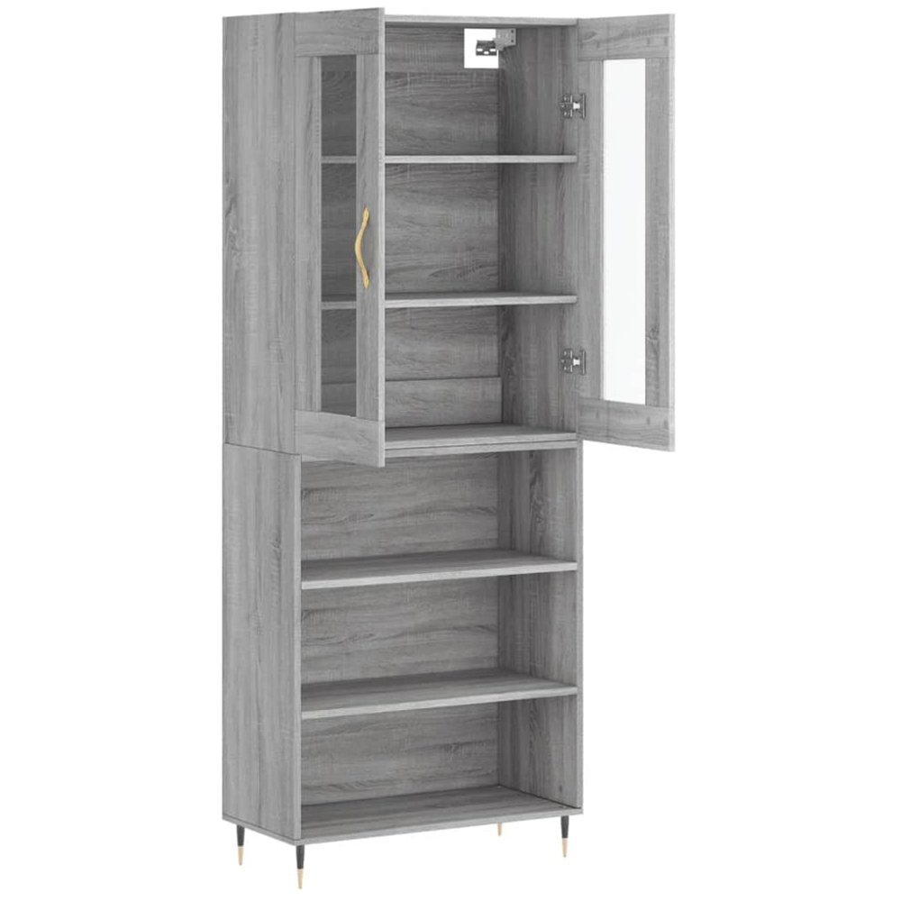 vidaXL 2 Door 3 Shelf Grey Sonoma Highboard Image 4