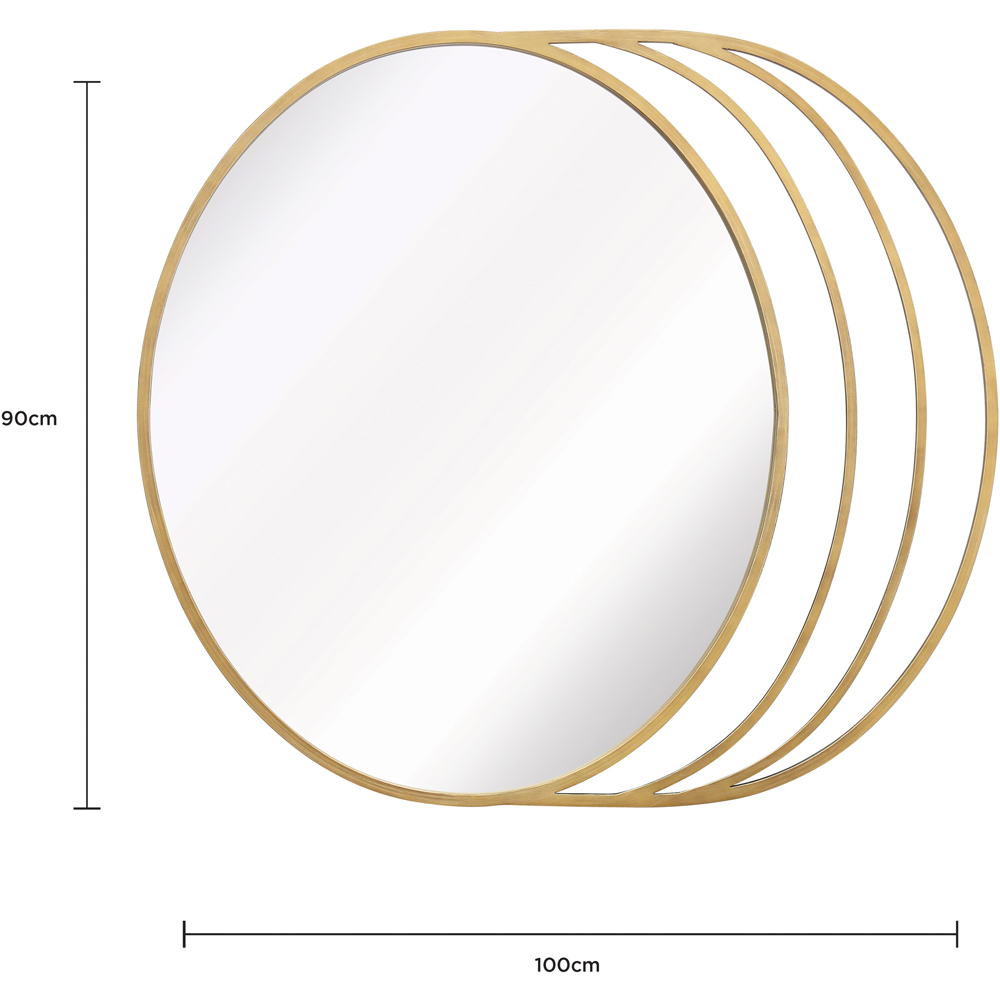 Charles Bentley Prague Gold Round Wall Mirror Image 8