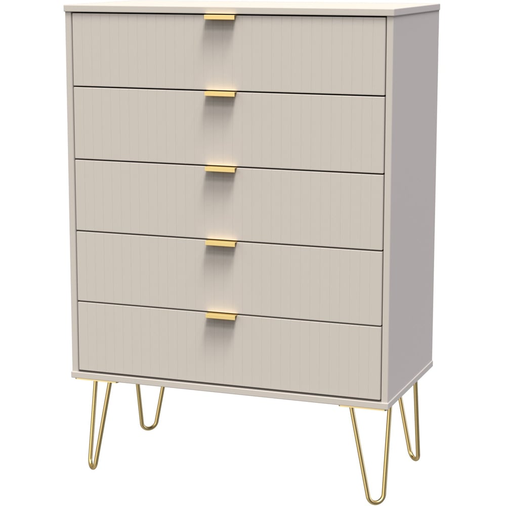 Crowndale Linear 5 Drawer Kashmir Matt Wide Chest of Drawers Ready Assembled Image 2
