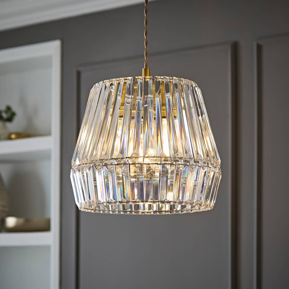 ValueLights Ellese Diamond Acrylic Easy Fit Ceiling Pendant Light Shade Image 6