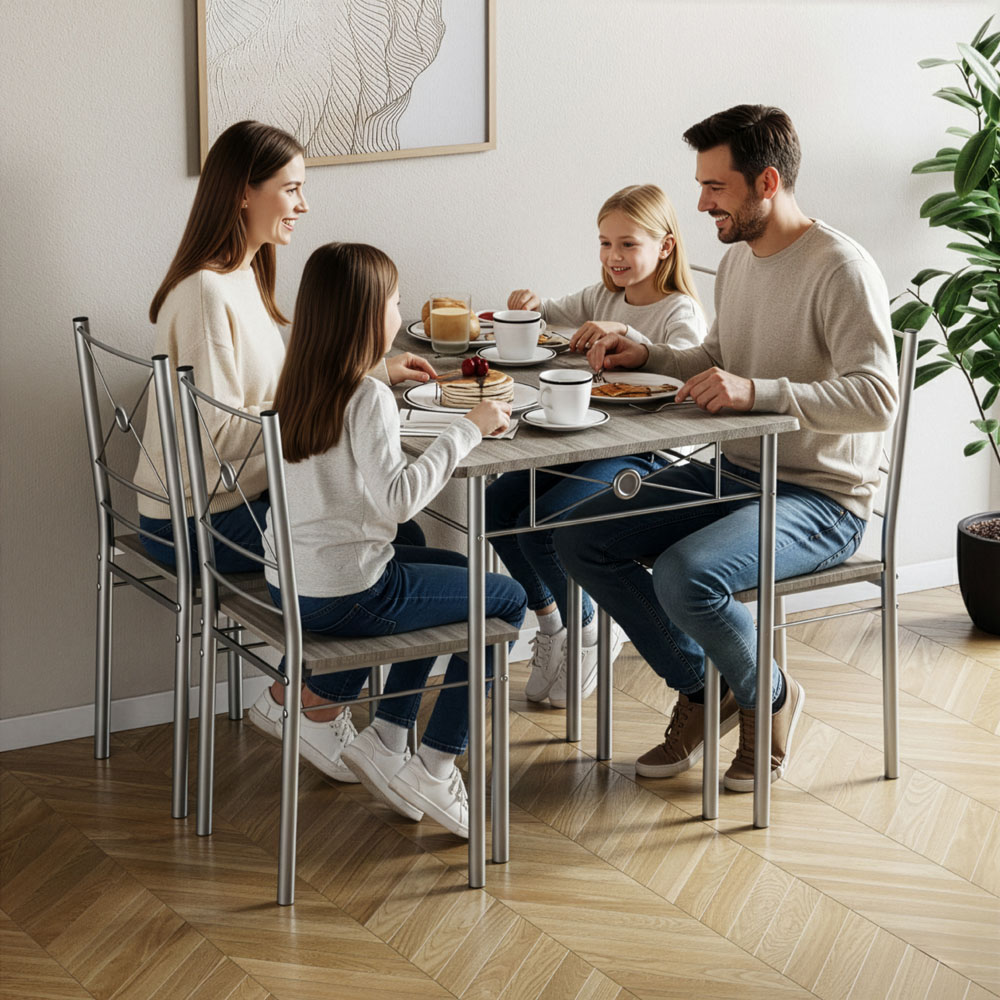 VIDA DESIGNS Roslyn 4 Seater Dining Set Oak Image 4