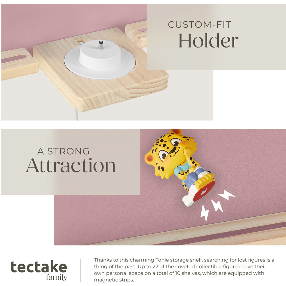 tectake 10 Shelf Pink Princess Palace Magnetic Floating Shelf Image 4