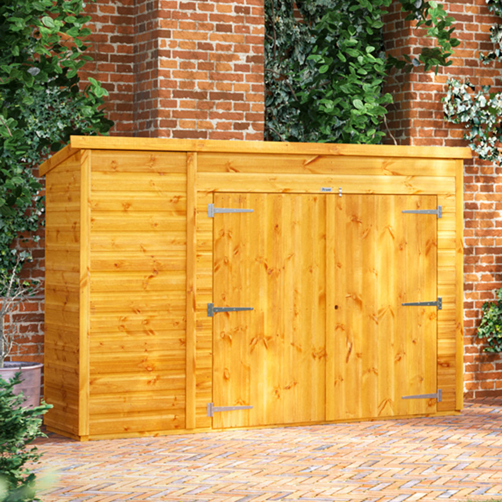 Power Sheds 8 x 2ft Double Door Pent Bike Shed Image 2