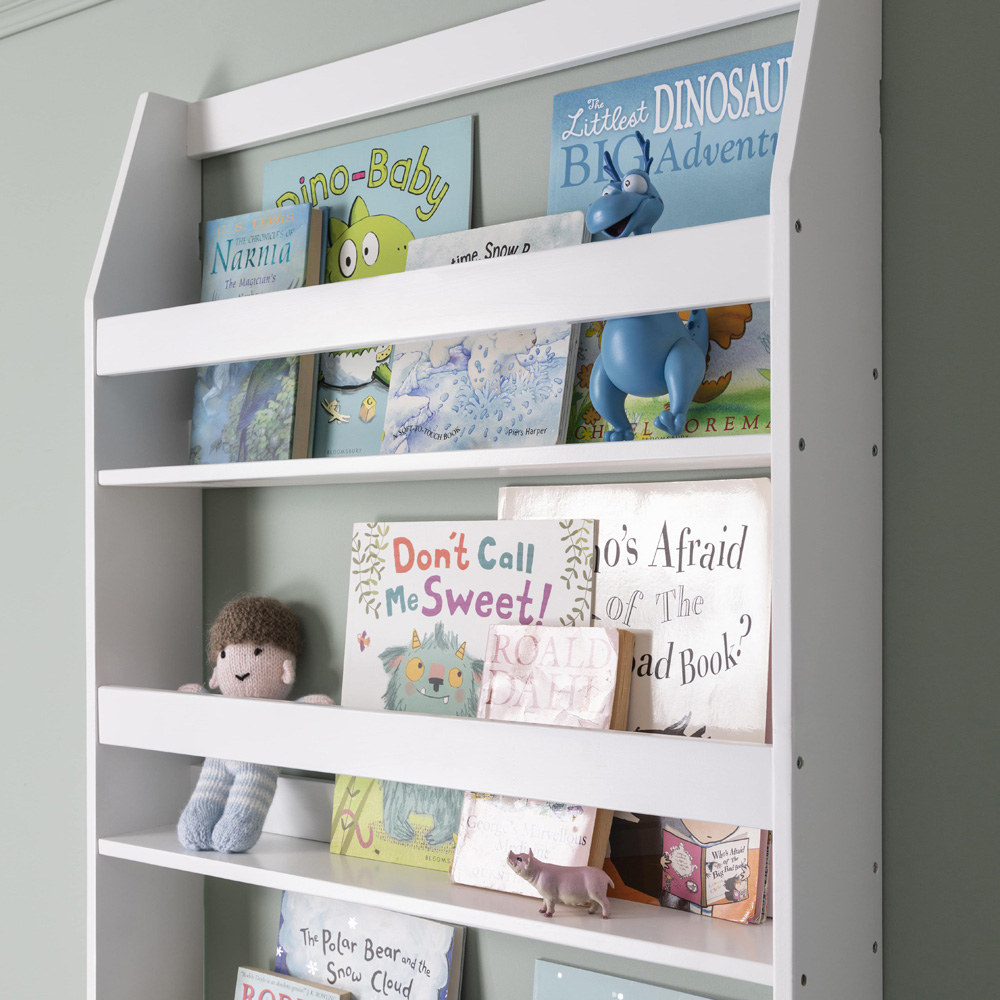 Noa and Nani Hakan 3 Shelf White Wall Mounted Bookcase Image 3