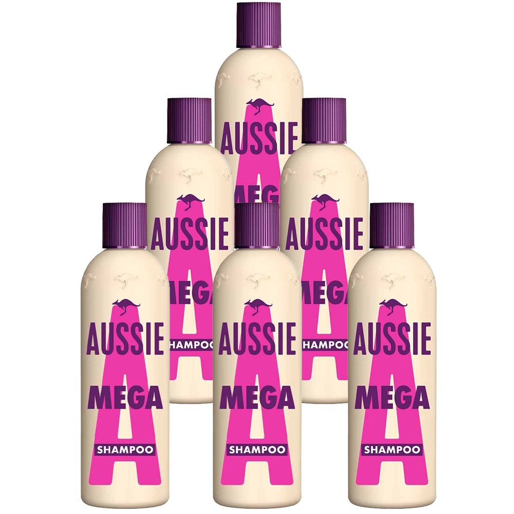 Aussie Mighty Mega Shampoo Case of 6 x 300ml Image 1