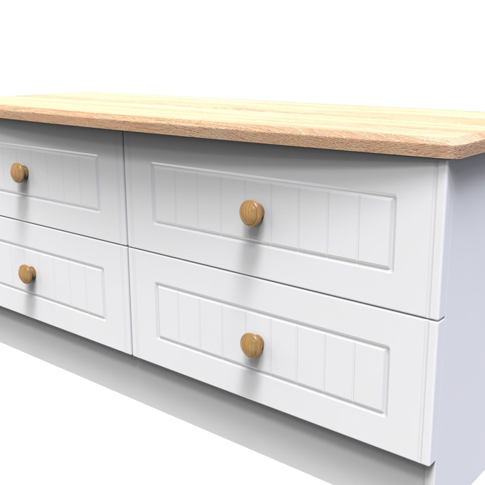Crowndale Warwick 4 Drawer White Ash and Oak Bed Box Image 5