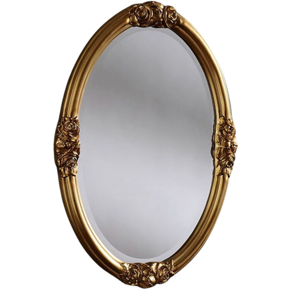 Yearn Gold Rose Oval Wall Mirror 81 x 61cm Image 1