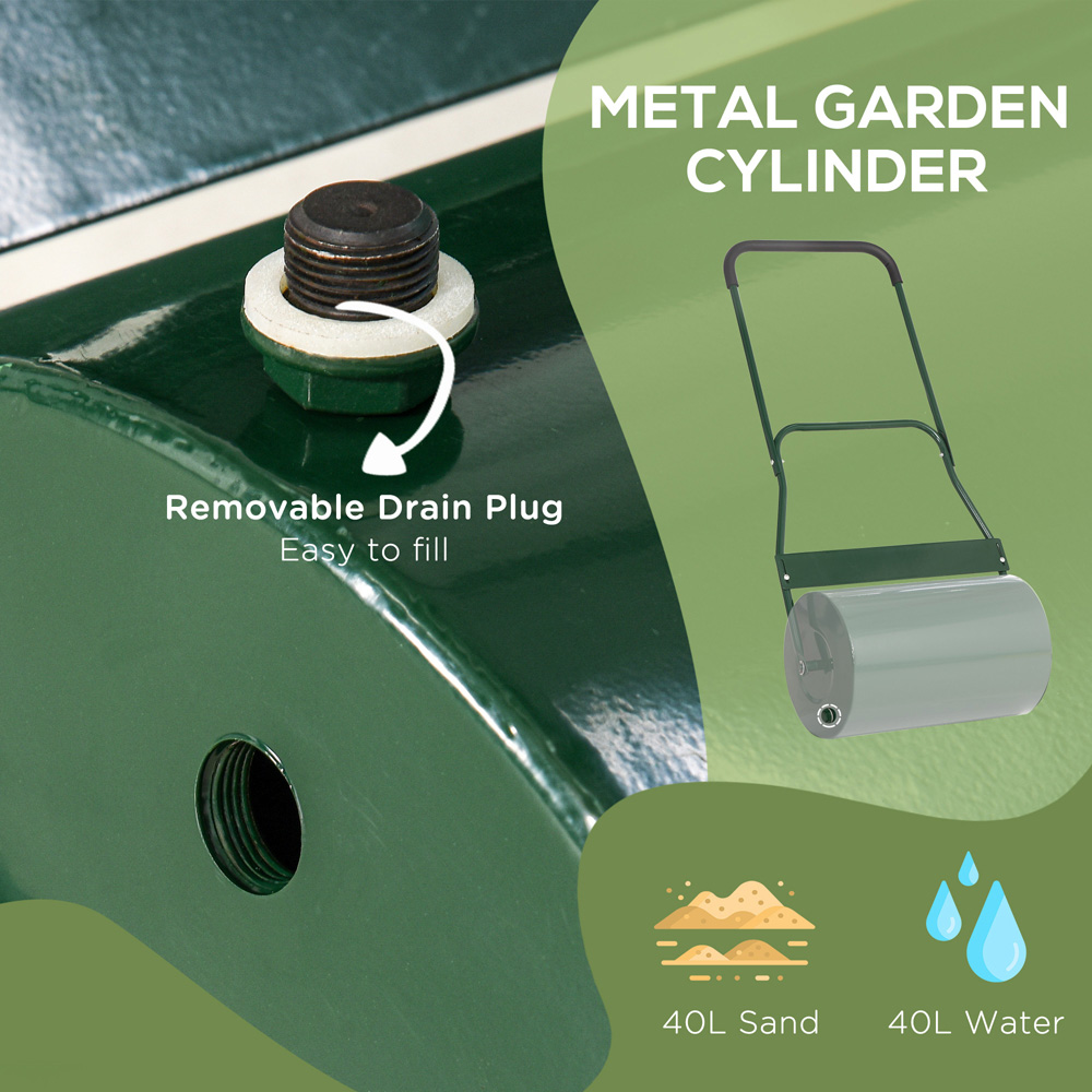 Outsunny 40L Green Fillable Collapsible Lawn Roller Image 6