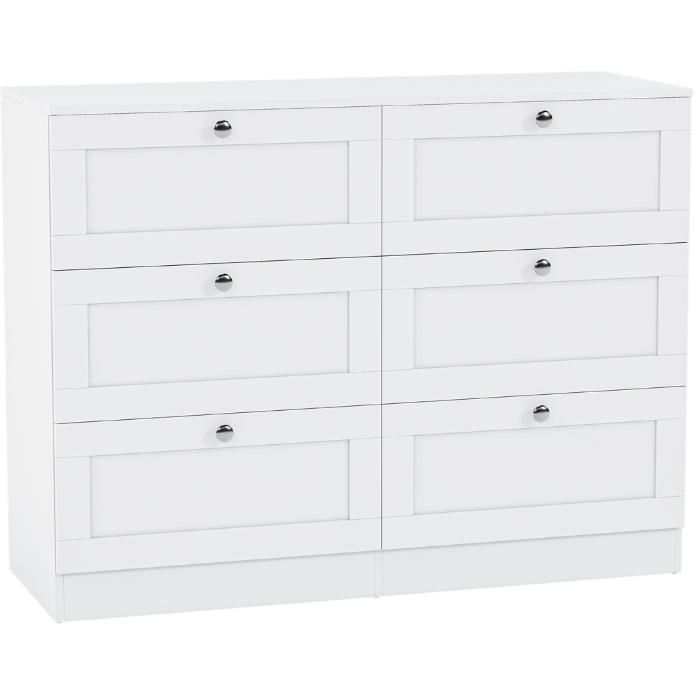 VIDA DESIGNS Altino 6 Drawer White Shaker-Style Chest of Drawers Image 2