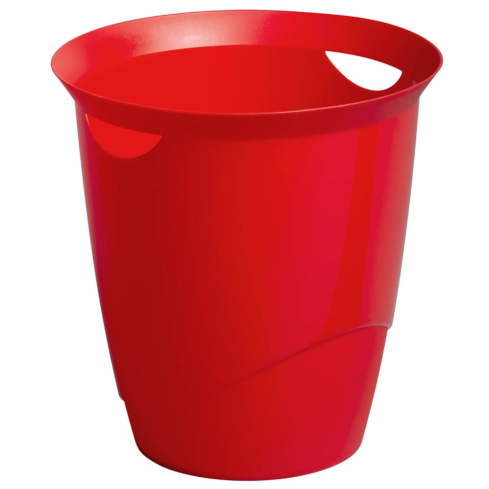 Durable Trend Red Plastic Waste Recycling Bin 16L Image 1