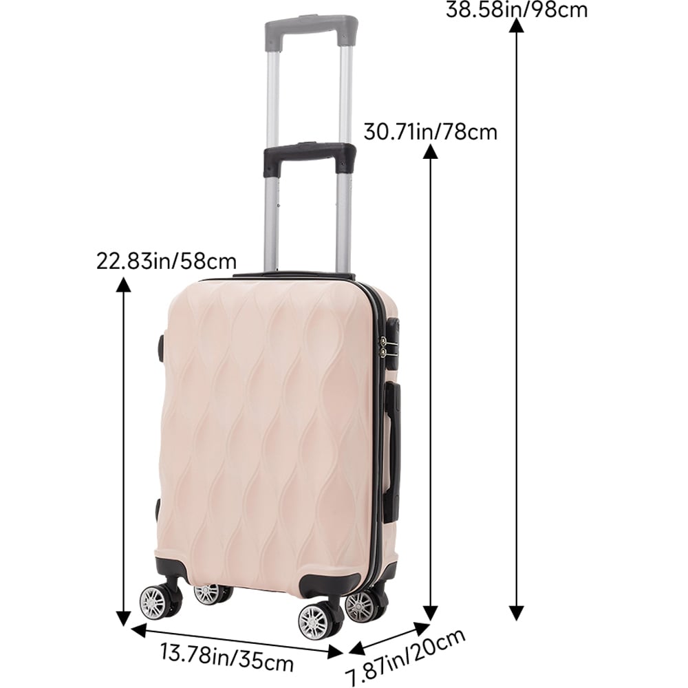H&O Direct 20 inch Pink ABS Hard Shell Travel Luggage Image 6