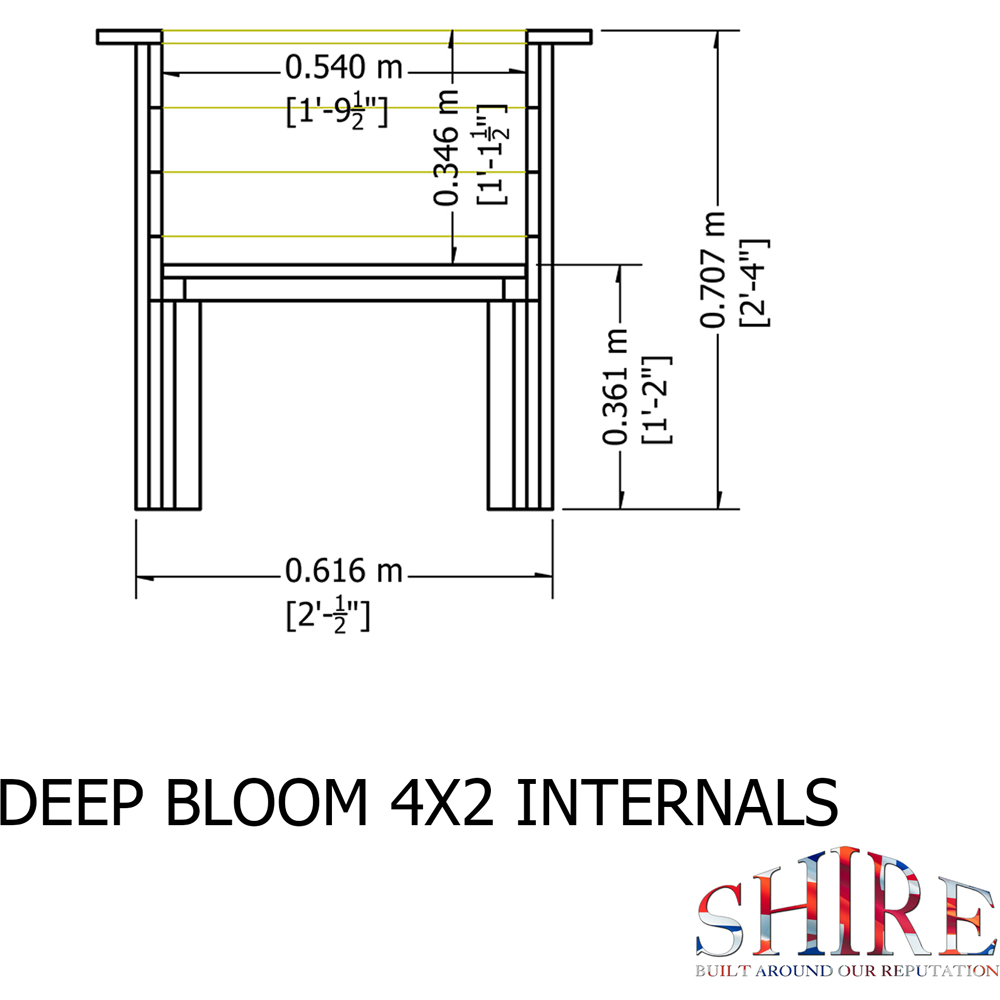 Shire Bloom Wooden Deep Planter 71 x 111 x 62cm Image 8