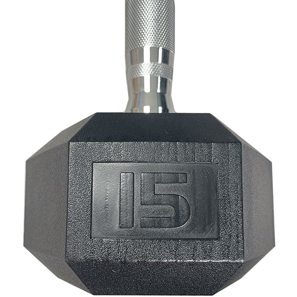 HXGN Pro Hex Black Dumbbell 15kg 2 Pack Image 5