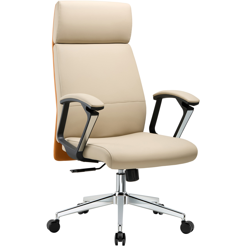 TTAP Cream Faux Leather High Back Executive Office Chair Image 2